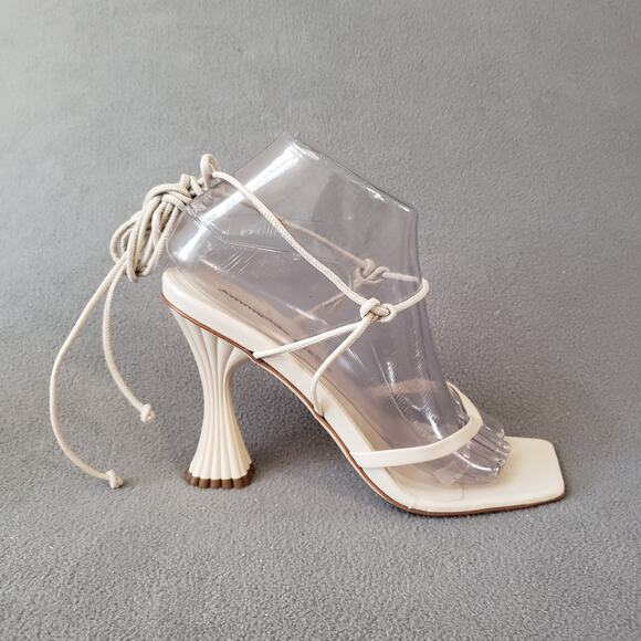 A'mmonde Atelier Anastassia 100 Ankle Tie in Ivory Size 8.5 AMMR-WZ9 Revolve - Picture 11 of 14